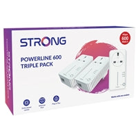 STRONG AV600 Powerline Adapter Kit - Passthrough Triple Pack 600Mbps STRONG AV600 Powerline Adapter Kit - Passthrough Triple Pack 600Mbps